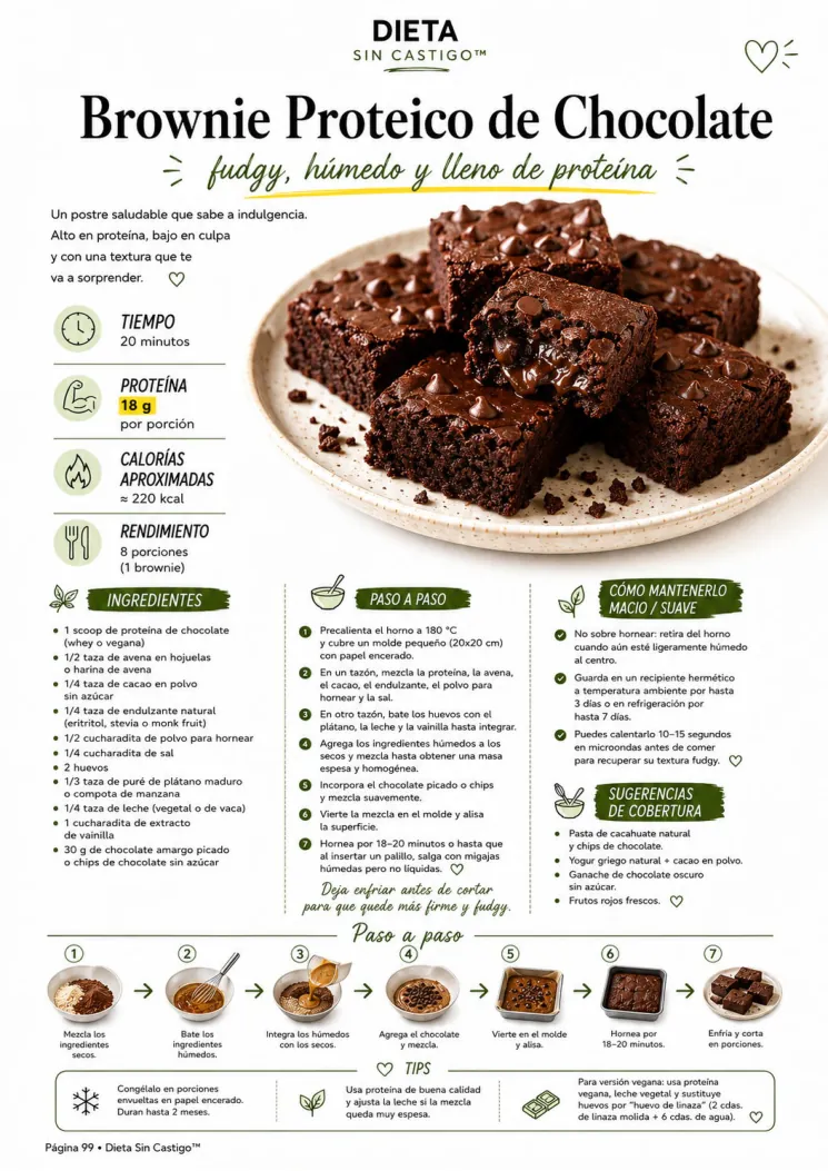Página interior de Brownie Proteico de Chocolate