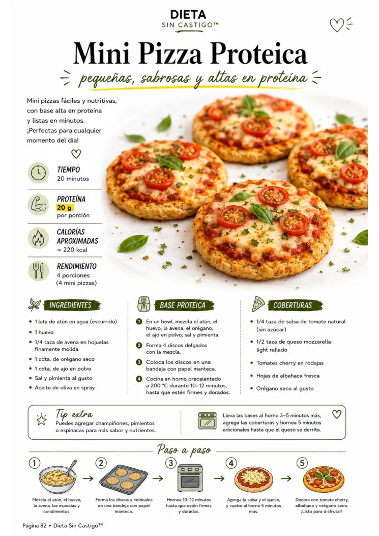 Receta real Mini Pizza Proteica